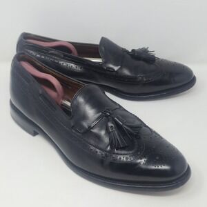 Allen Edmonds Manchester Mens Sz 12D Shoes Black Leather Wingtip Tassel Loafers
